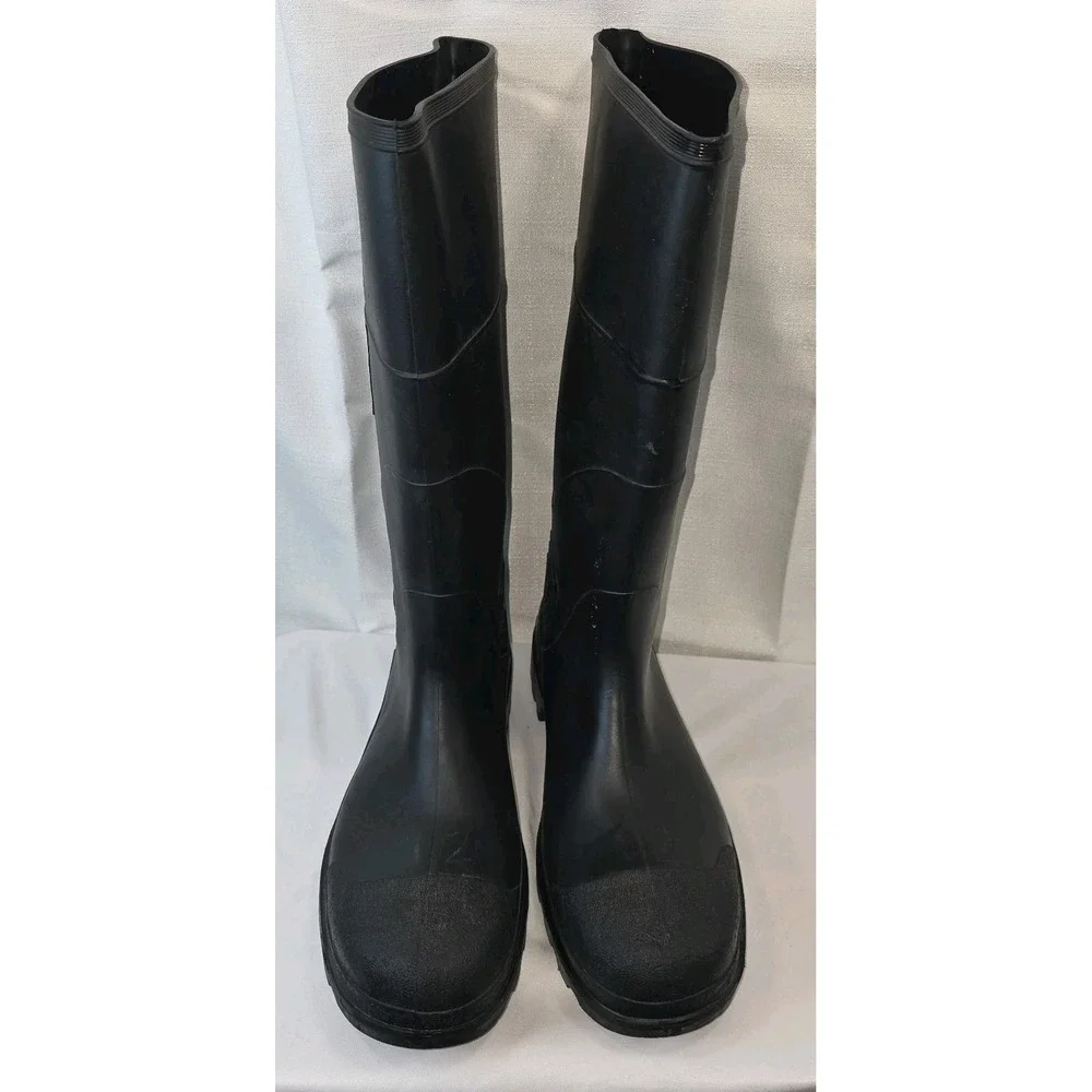 Tingley Waterproof Rain Boots Mens US 12 Black Rubber Mid Calf Pull On Round Toe